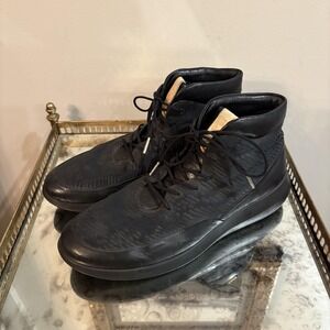Ecco‎ Shoes Mens Size 10 Black Leather High Top Casual Lace Up Sneakers 450534